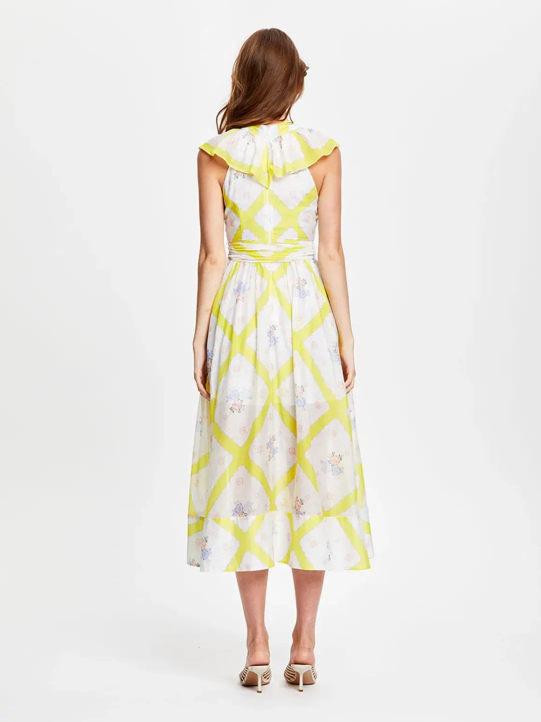 Alice McCall LA Girl Midi Dress Citrus Size 6 for rent on The Volte - main image