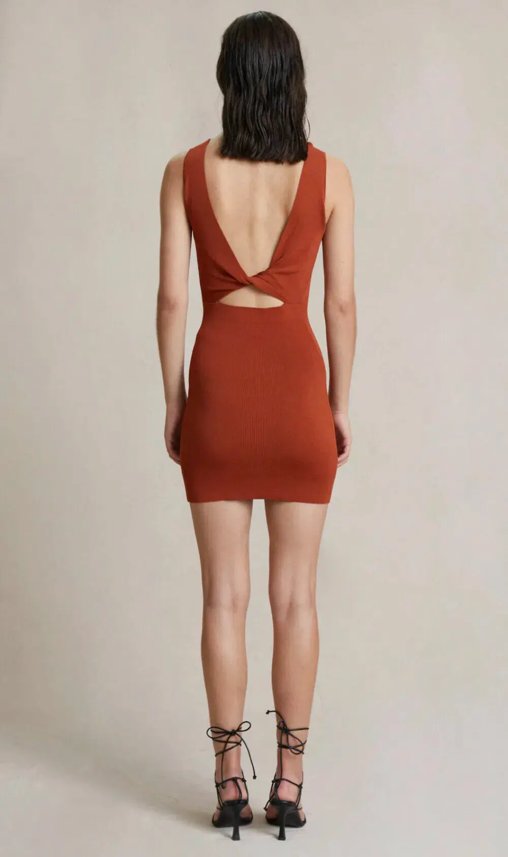 Bec & Bridge Brick Sorbet Summer Knit Mini Dress Brick Size 12 - Image 5