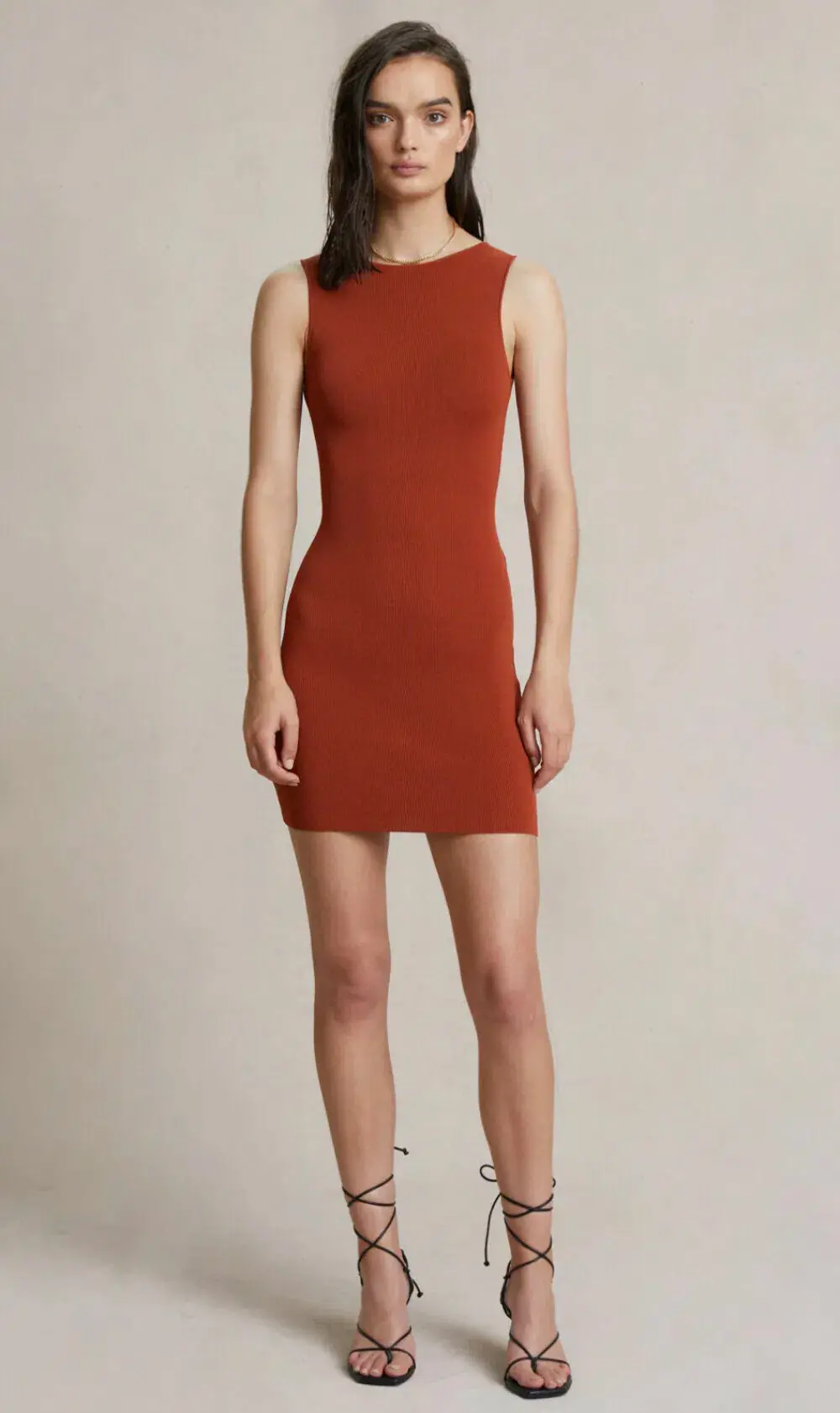 Bec & Bridge Brick Sorbet Summer Knit Mini Dress Brick Size 12 - Image 4