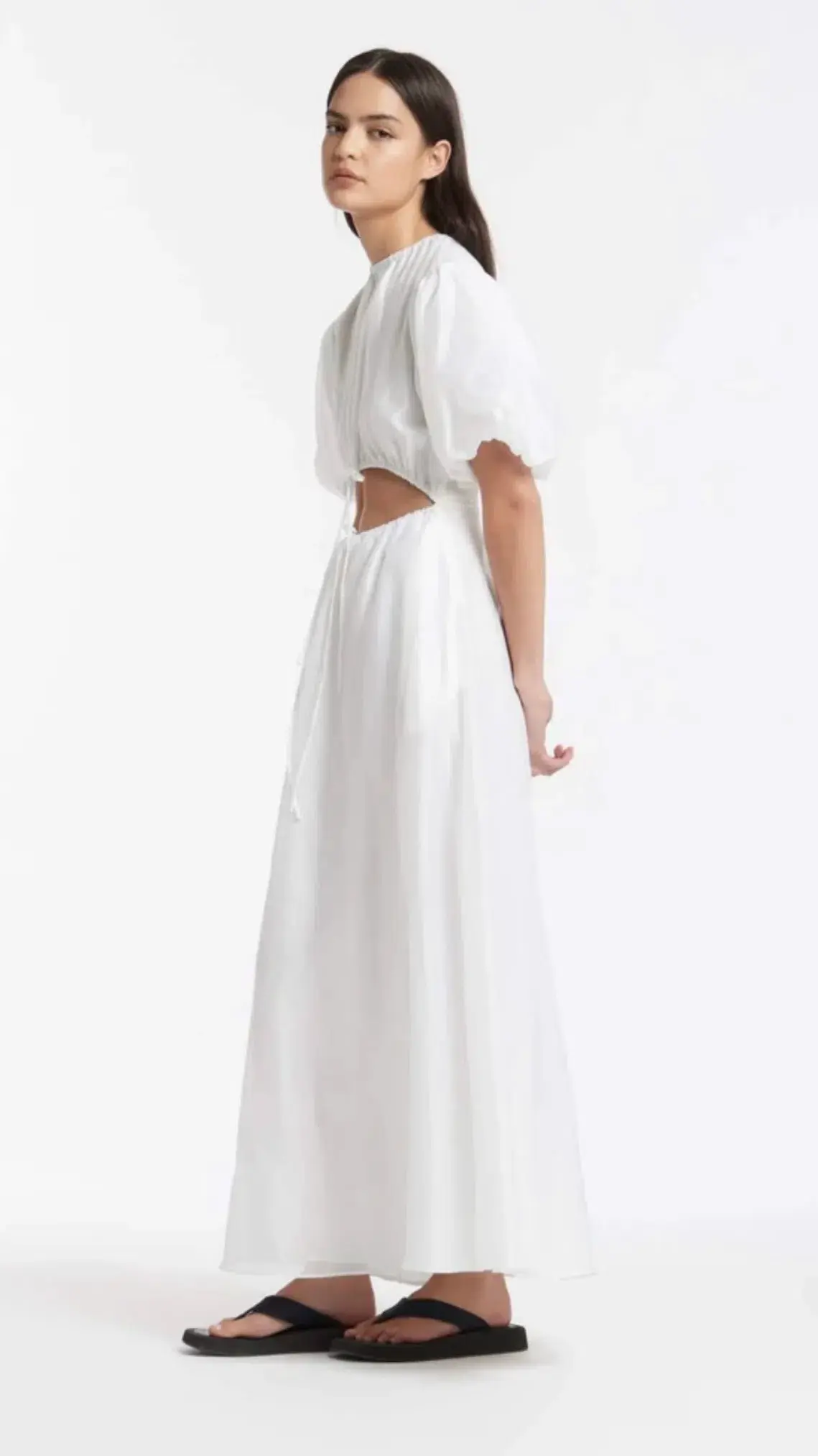 Sir the Label Franc Puff Sleeve Midi Dress White Size 3 / AU 12 - Image 2