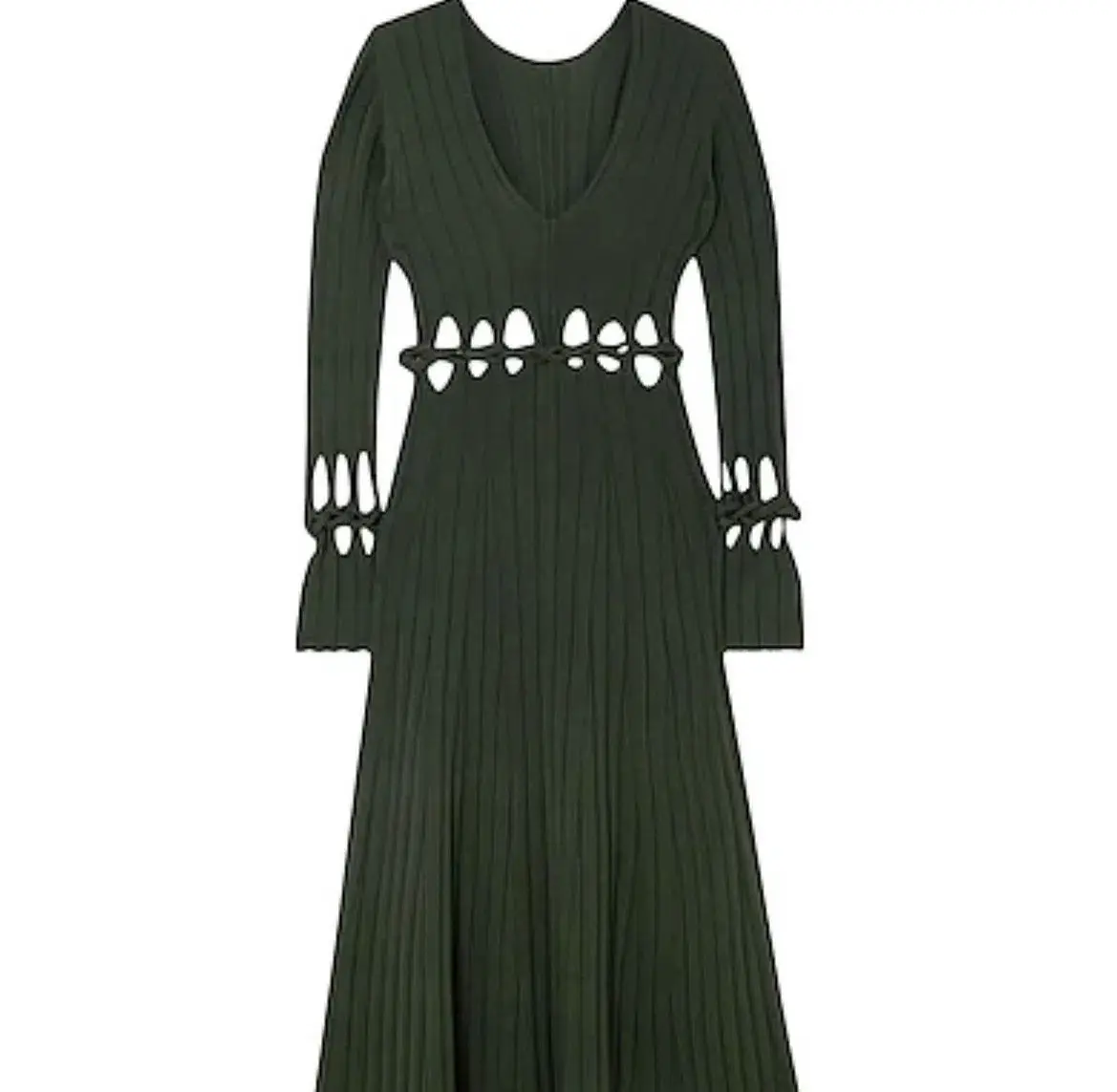 Dion Lee Braid Long Sleeve Reversible Dress Green Size 6 - Image 4