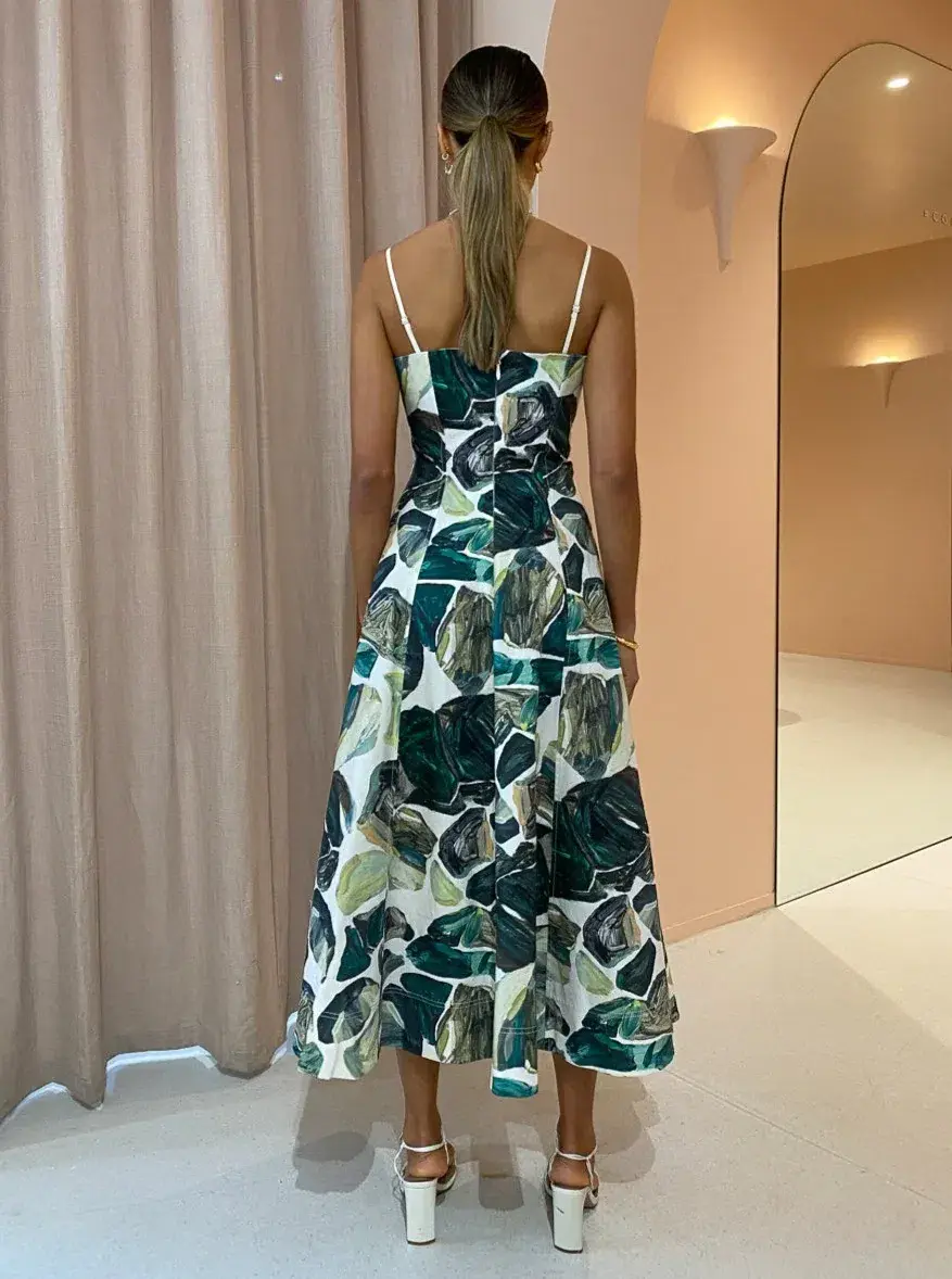 Alemais - Siena Bandeau Midi Dress Print - Size 14 - Image 3