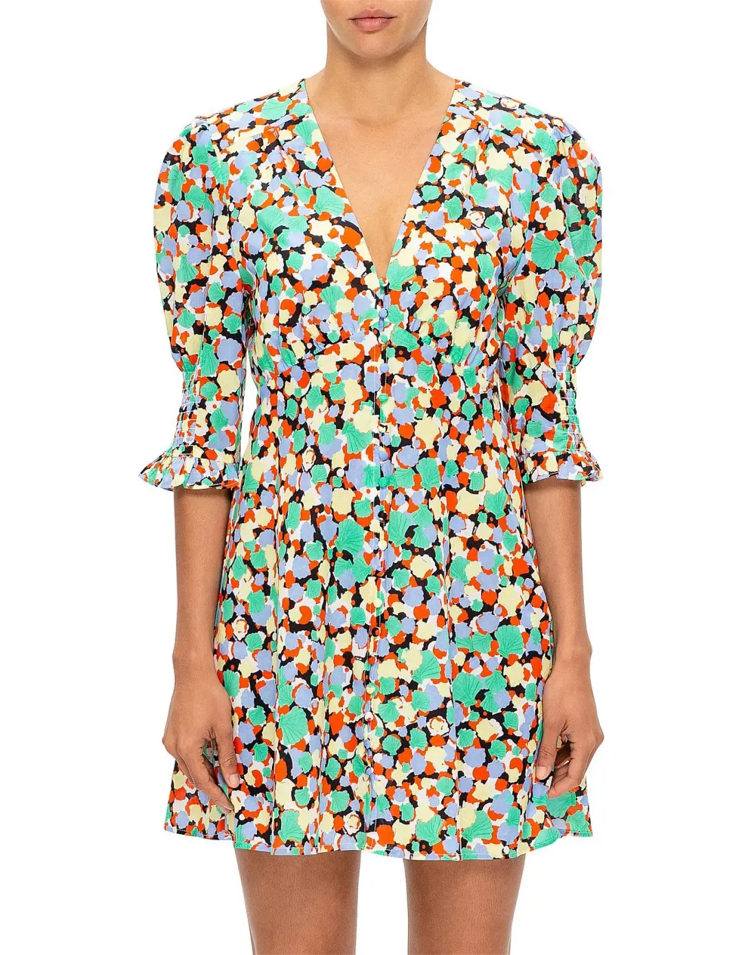 Rixo Juni 80s Micro Shell Dress Print Size 6 for rent on The Volte - main image