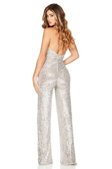 Nookie Fantasy Sequin Jumpsuit Silver Size 6 - Image 2