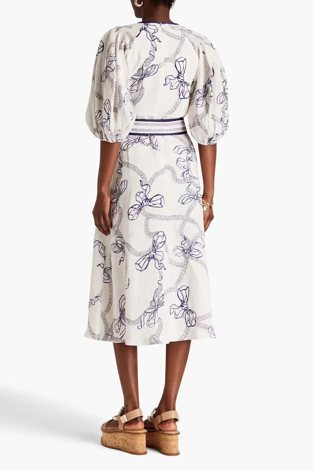 Zimmermann Day Midi Dress Navy Bows Size 0 / AU 8 - Image 2