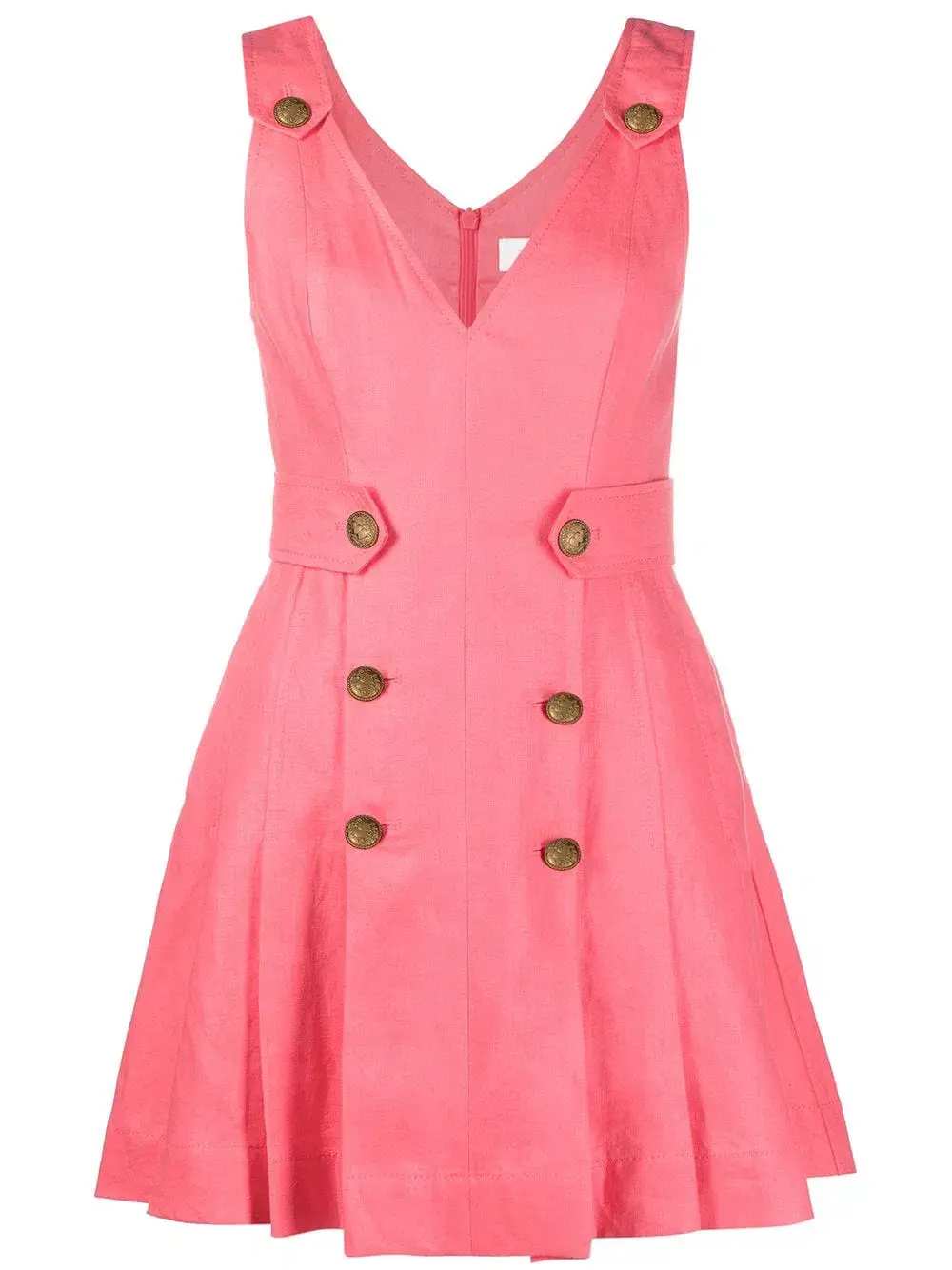 Zimmermann The Lovestruck Buttoned Mini Dress Watermelon Size 3 / AU 14 - Image 4