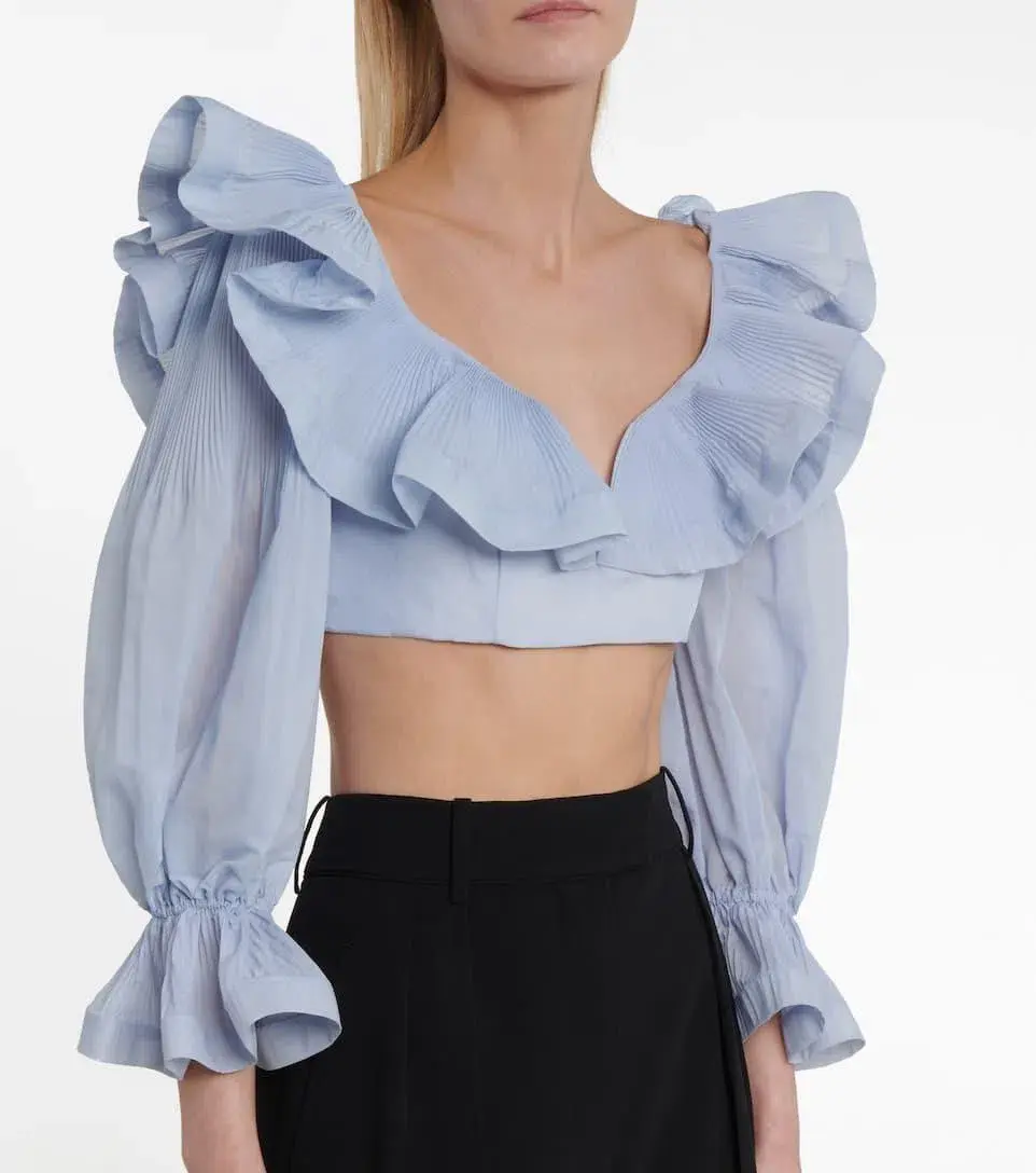 Zimmermann The Lovestruck Cropped Bodice Periwinkle Size 3  - Image 1