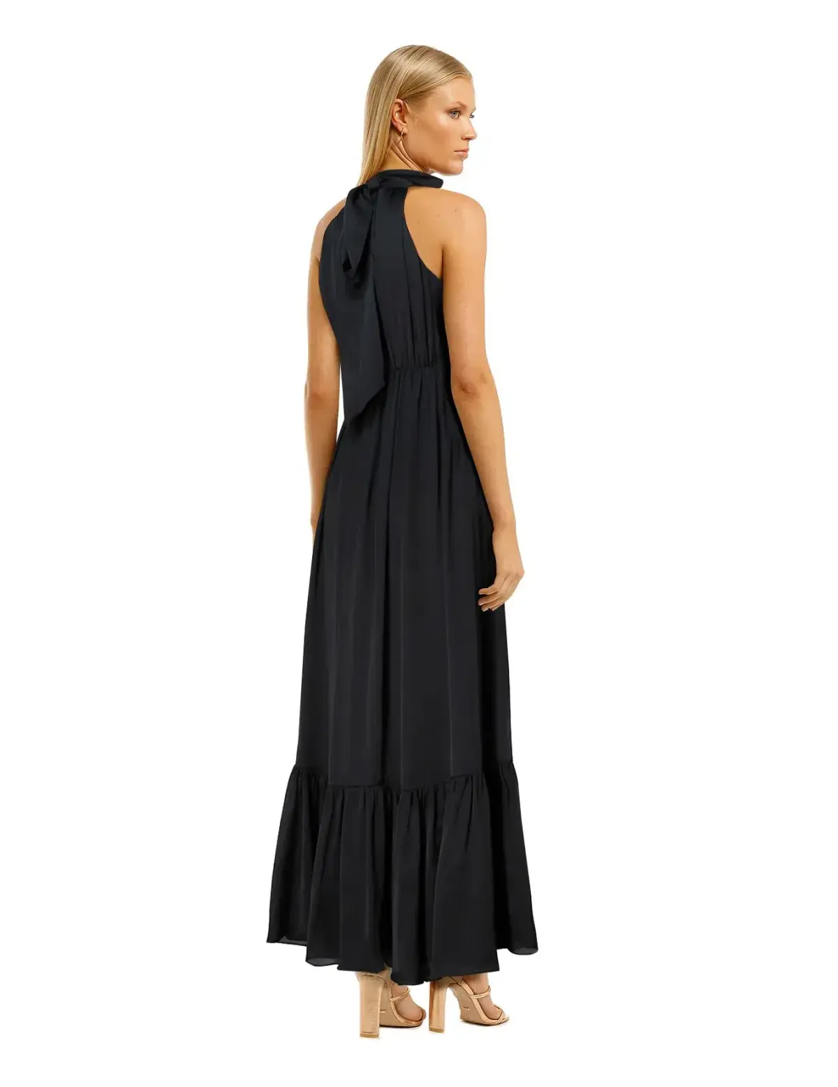 Zimmermann Tie Neck Gathered Dress Black Size 1 / Au 10 - Image 2