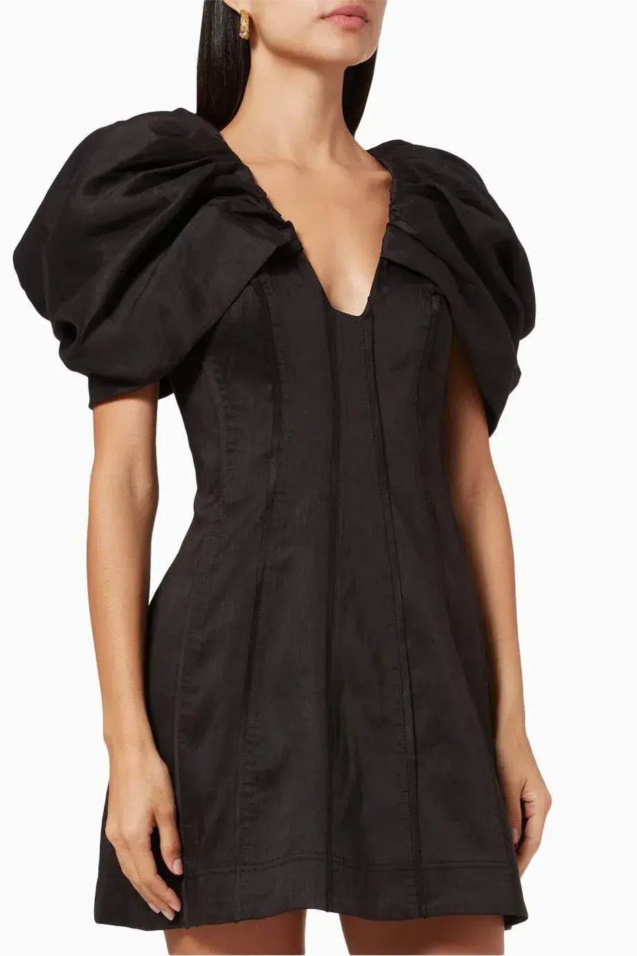 Aje Admiral Butterfly Sleeve Mini Dress Black Size 8 - Image 3