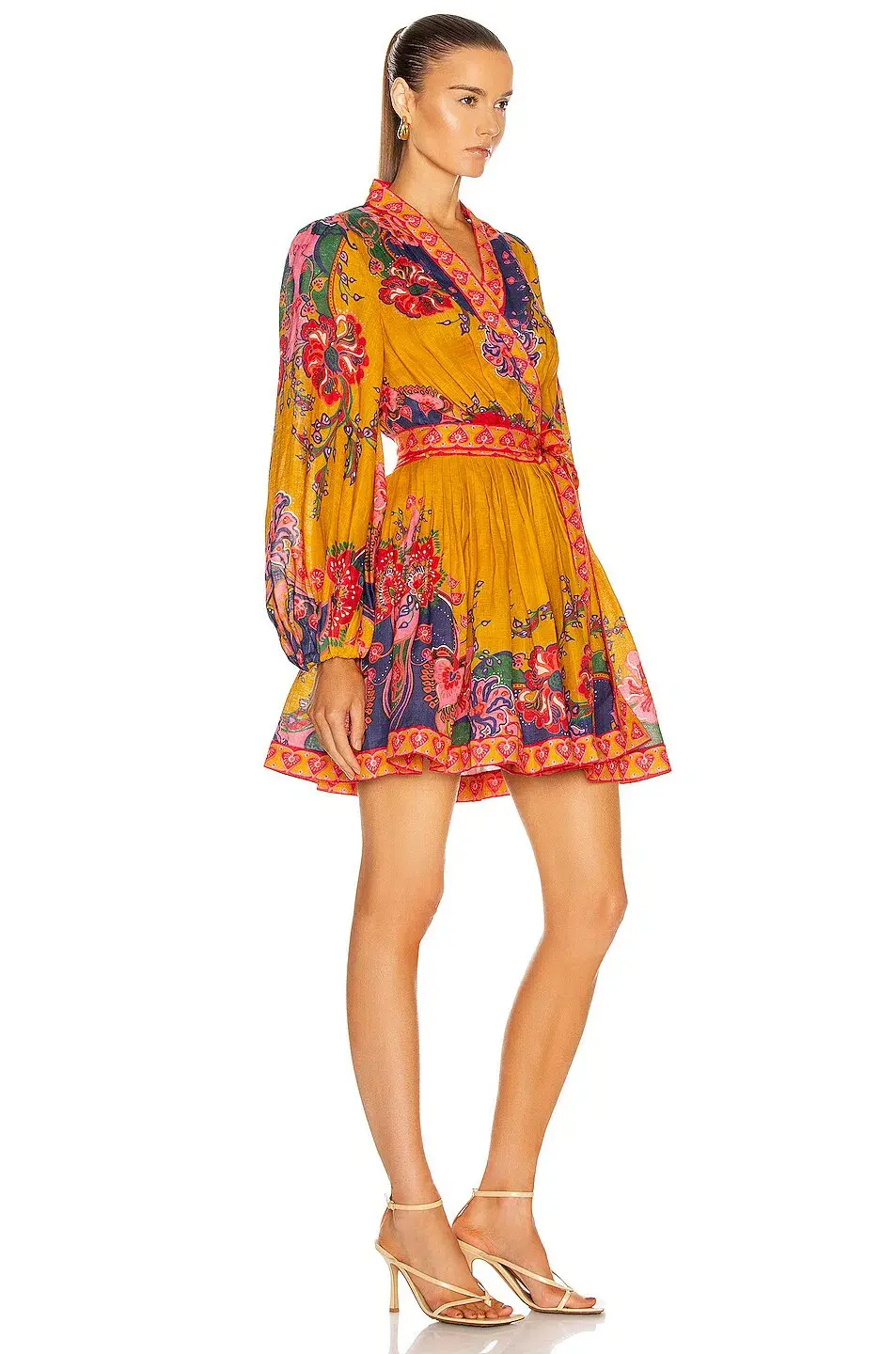 Zimmermann Lovestruck Paisley Linen Wrap Dress Print Size 3 - Image 2