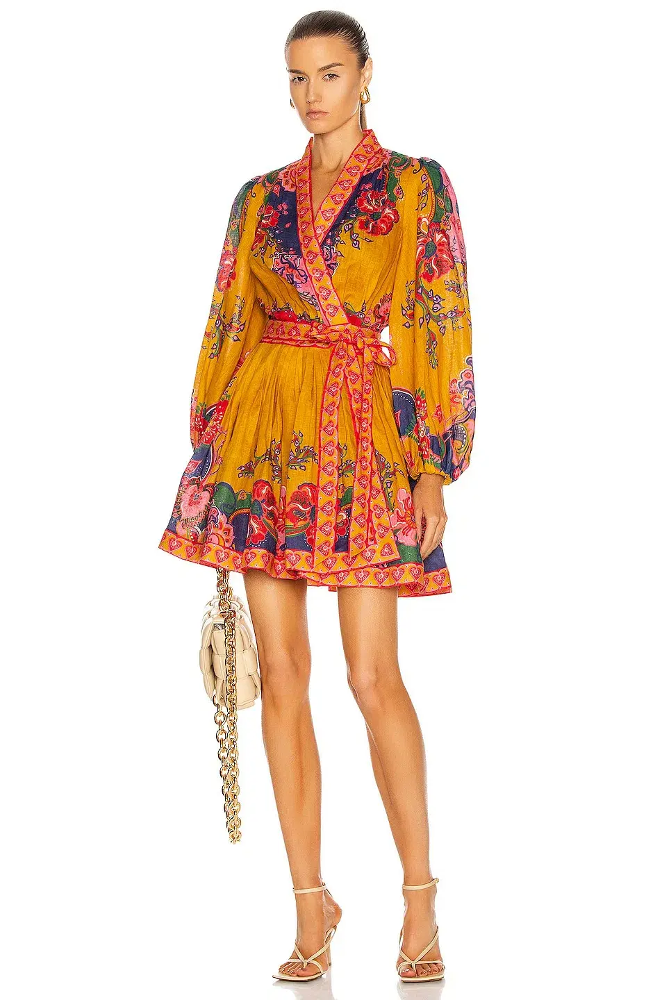 Zimmermann Lovestruck Paisley Linen Wrap Dress Print Size 3 for rent on The Volte - main image