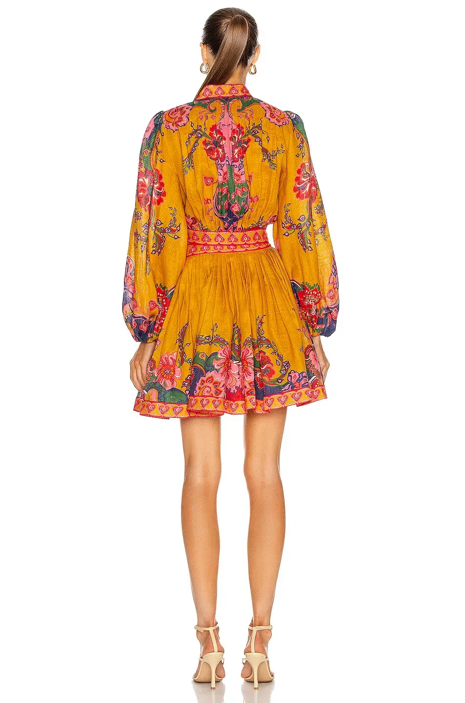 Zimmermann Lovestruck Paisley Linen Wrap Dress Print Size 3 - Image 3