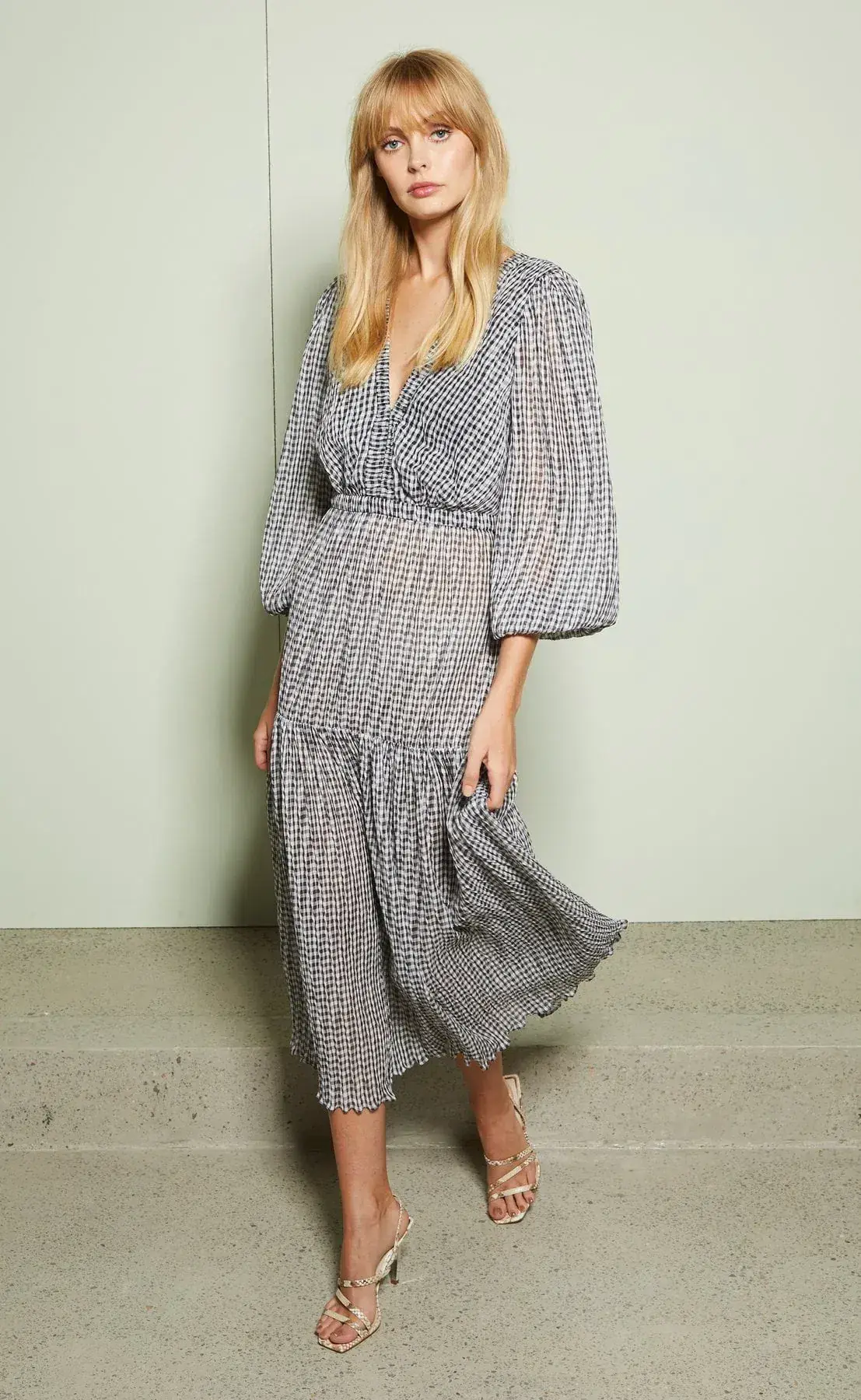 Bec & Bridge Nadine Midi Dress Black/White AU10 - Image 1