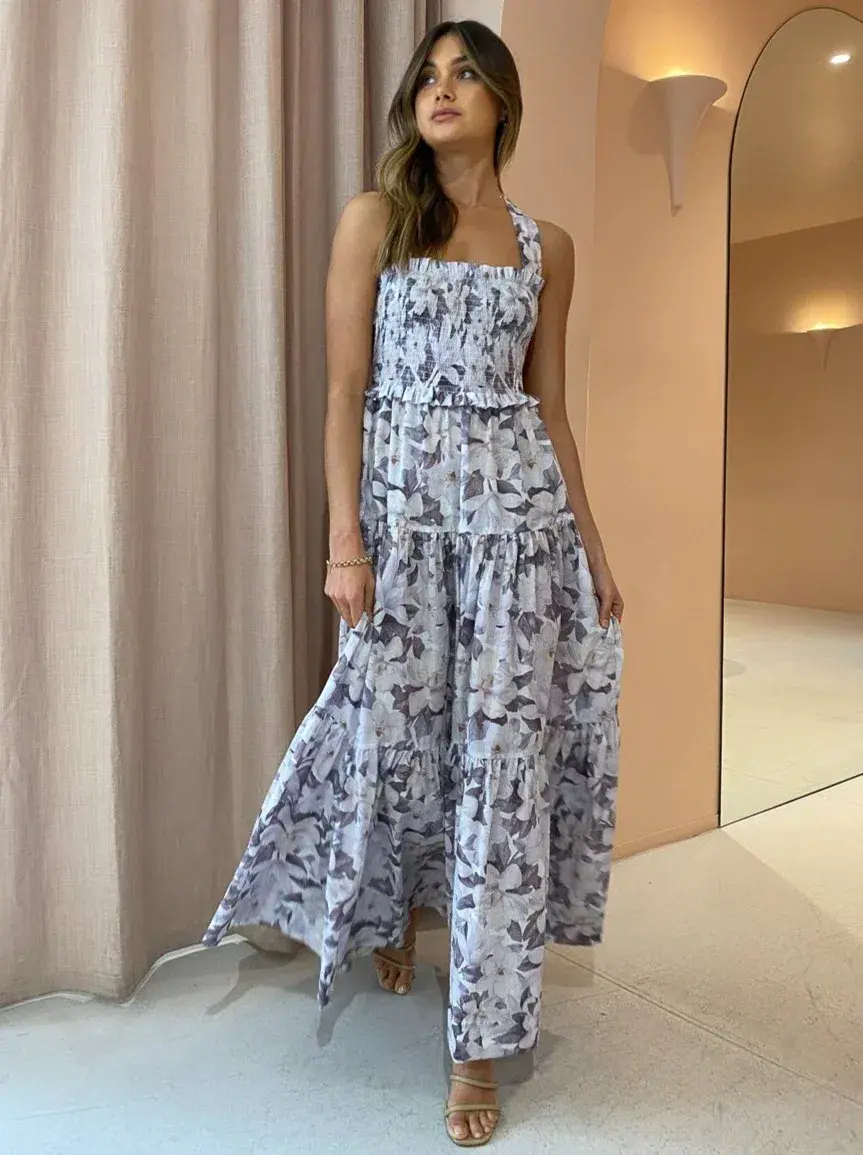 Bec & Bridge Gardenia Cotton Maxi Dress Print Size 12 - Image 3