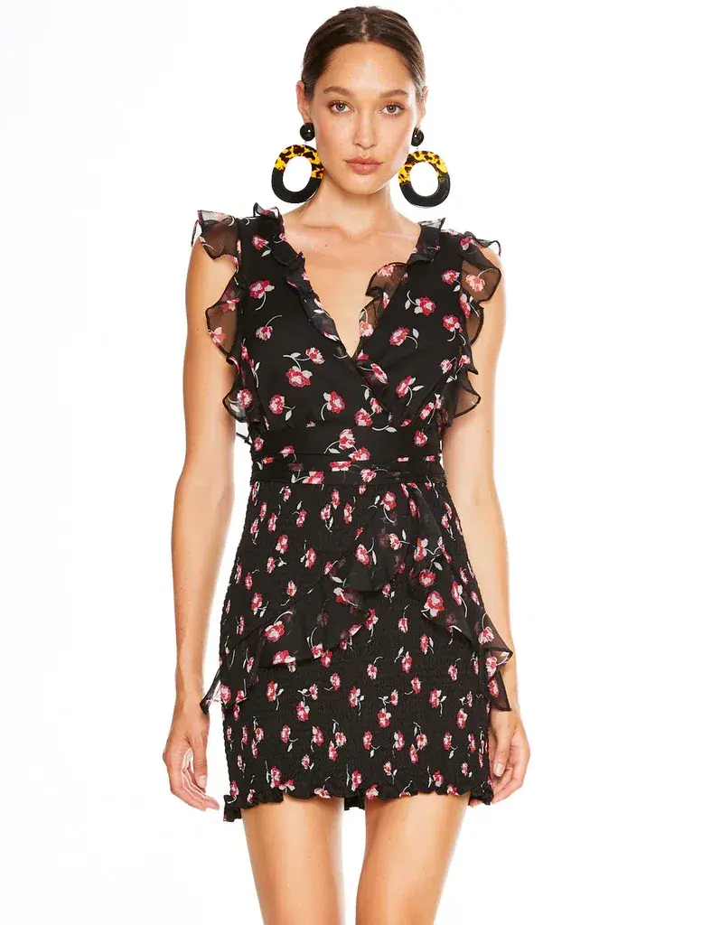 Talulah Incognito Mini Dress Black Print Size 12 - Image 1