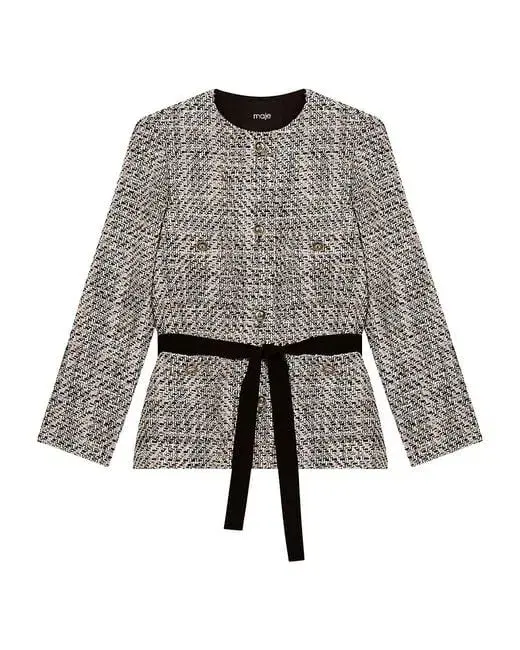 Maje Contrasting Tweed style jacket pink size 38 - Image 3