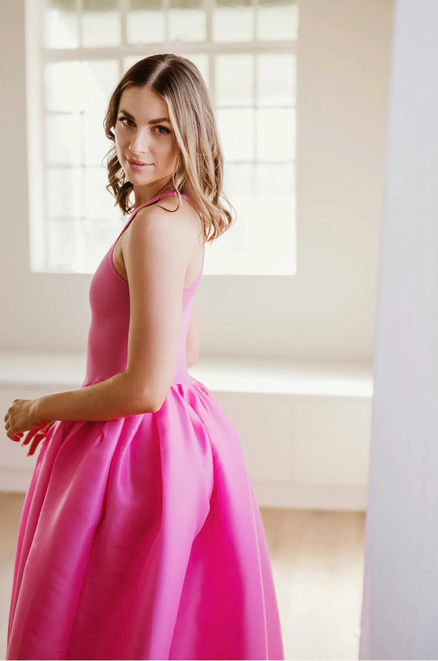 Marques' Almeida Taffeta-skirt organic cotton-blend midi dress Pink Size XS / AU 6 - Image 3