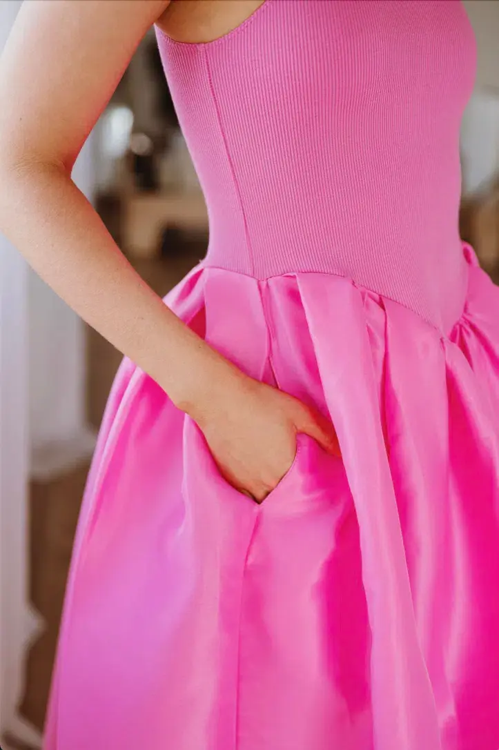 Marques' Almeida Taffeta-skirt organic cotton-blend midi dress Pink Size XS / AU 6 - Image 4