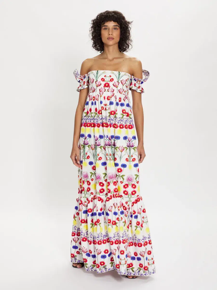 Borgo De Nor Antigone Dream On Cotton Maxi Dress Print Size 14 - Image 1
