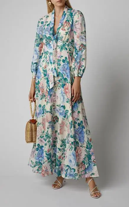 Zimmermann Verity Plunge Long Dress Dreamy Print Size 2/ AU 12  - Image 2