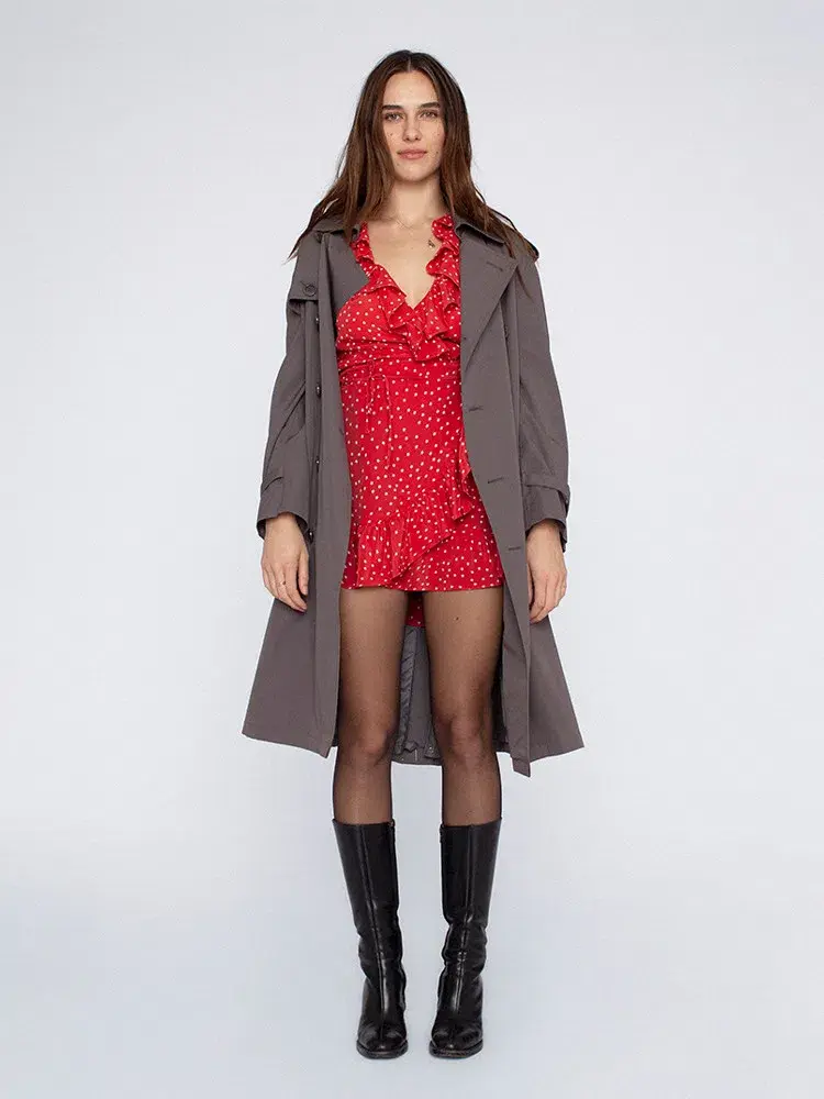 REALISATION PAR Alexandra Silk Wrap Dress Red Star Size M  for rent on The Volte - main image