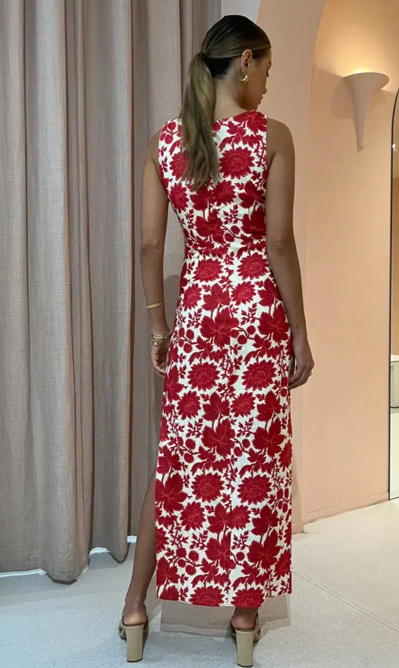 Sir the Label Cinta Cut Out Midi Dress In Valentina Floral Size 3 / AU 12 - Image 3