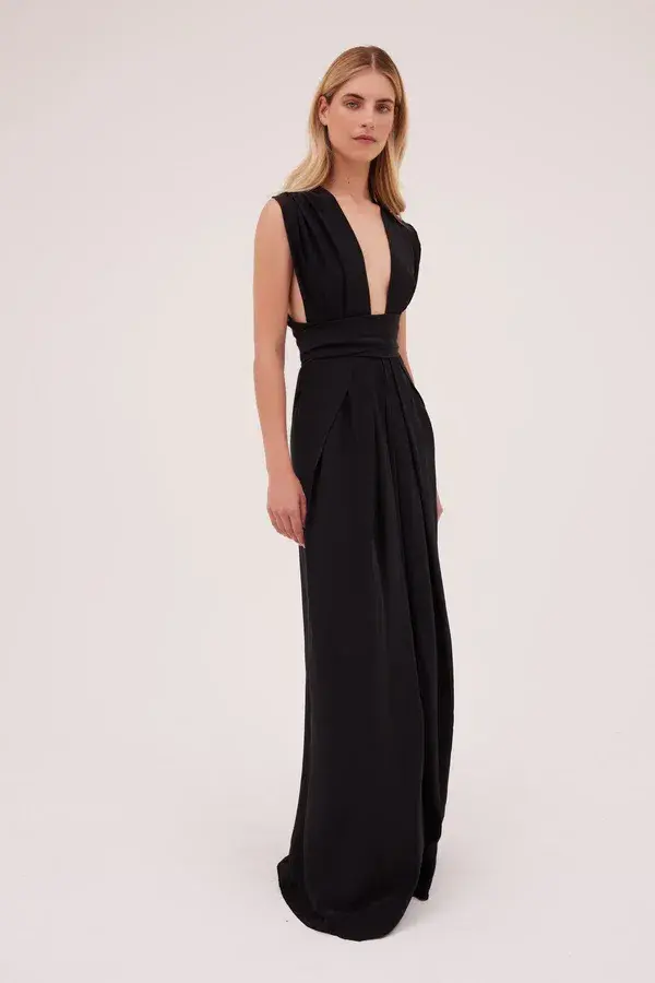 Bianca Spender Silk CDC Ascendent Gown Black Size  12 - Image 1