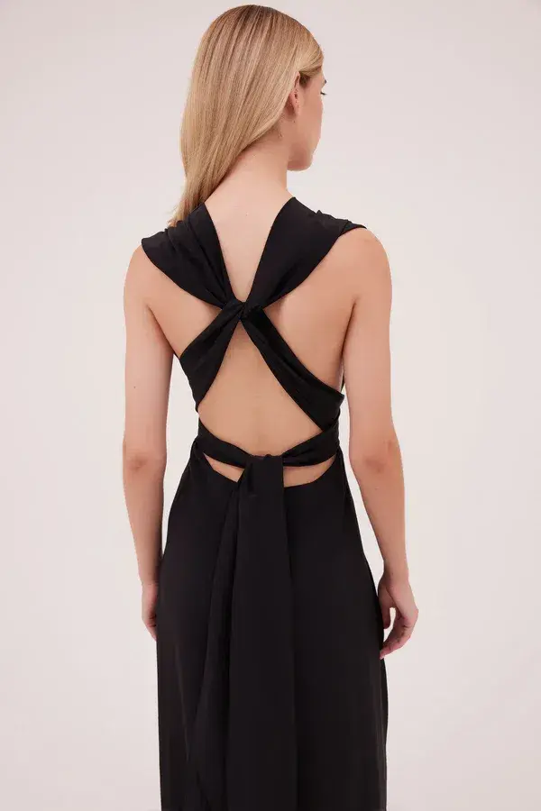 Bianca Spender Silk CDC Ascendent Gown Black Size  12 - Image 3