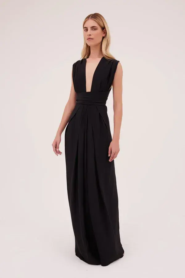 Bianca Spender Silk CDC Ascendent Gown Black Size  12 - Image 2