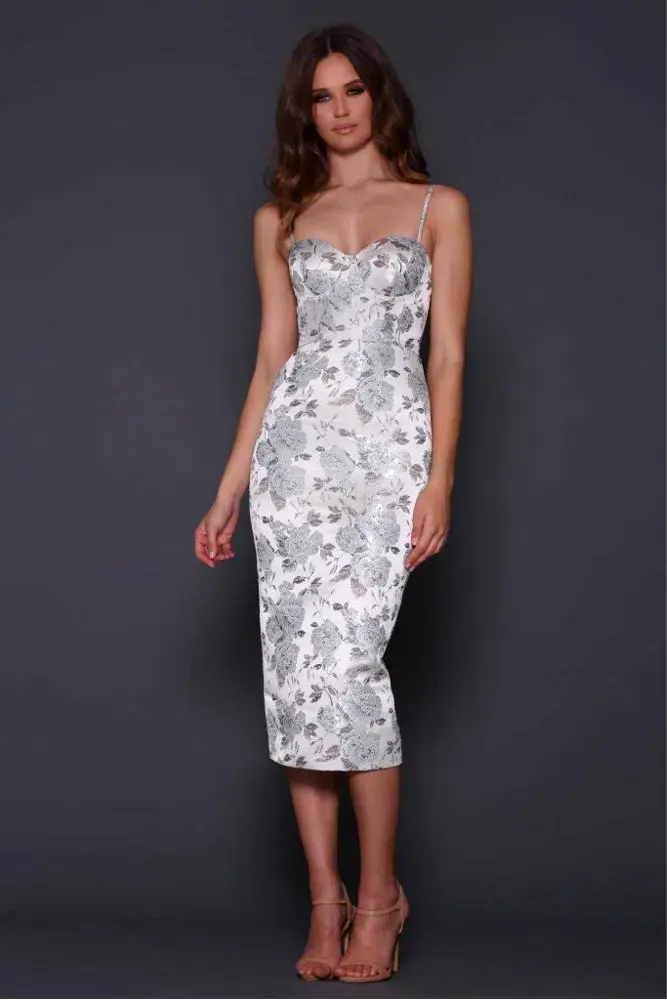 Elle Zeitoune Alannah Rose Dress Metallic Size 6 - Image 1