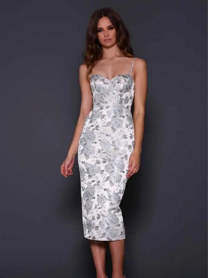 Elle Zeitoune Alannah Rose Dress Metallic Size 6 - Image 3
