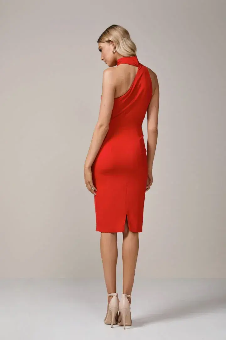 Elle Zeitoune Harper Midi Dress Red Size 8 - Image 2