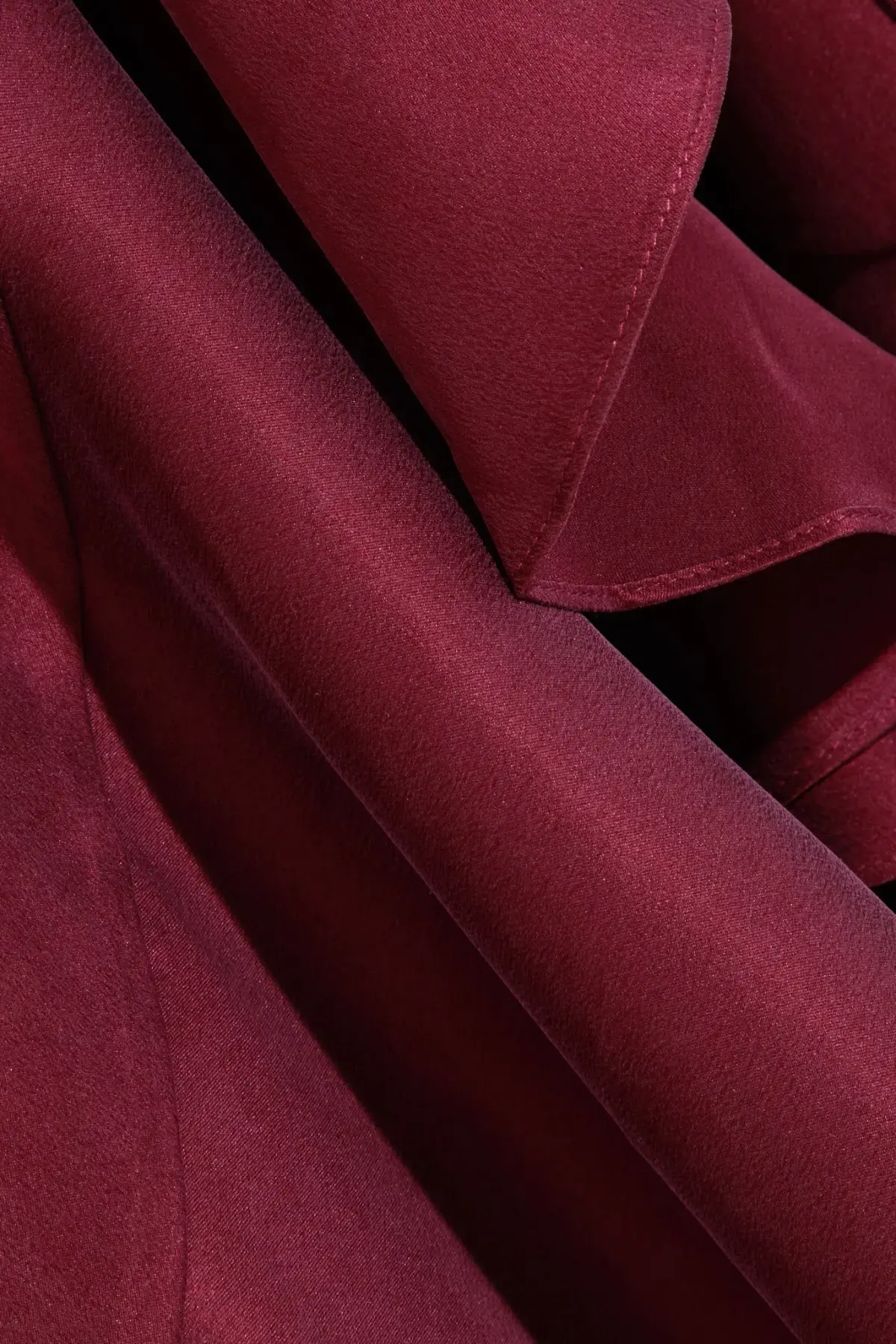 Zimmermann Asymmetric Washed Silk Wrap Midi Dress Burgundy Size 12 - Image 3