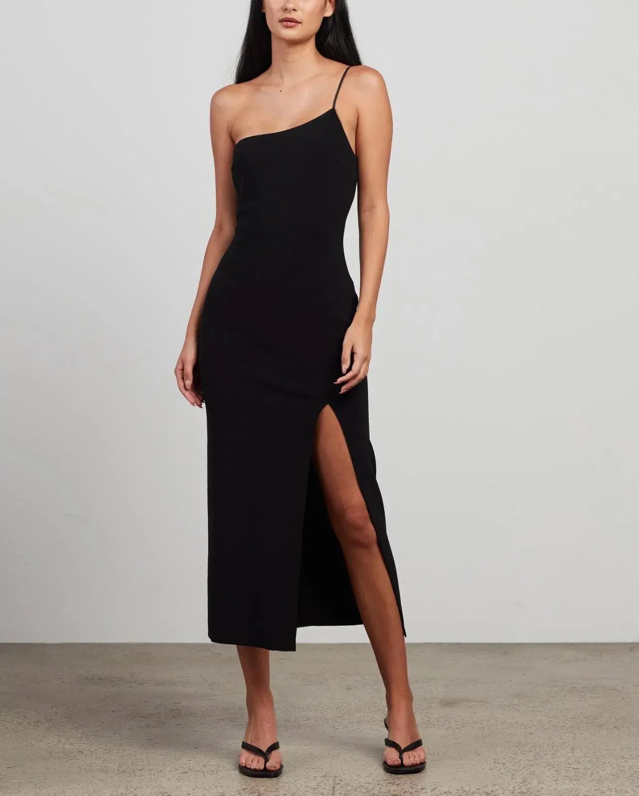 Bec & Bridge Fleur Asymmetric Midi Dress Black Size 12 - Image 1
