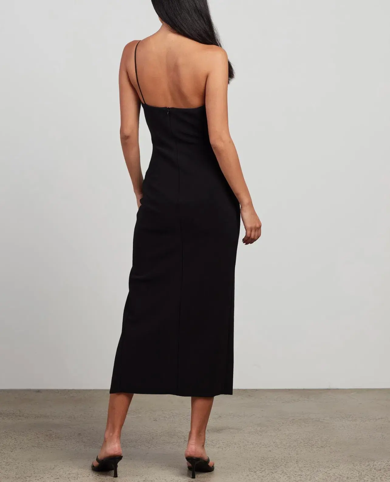 Bec & Bridge Fleur Asymmetric Midi Dress Black Size 12 - Image 3