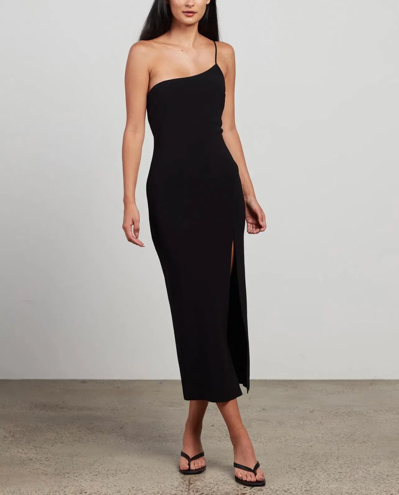 Bec & Bridge Fleur Asymmetric Midi Dress Black Size 12 - Image 5