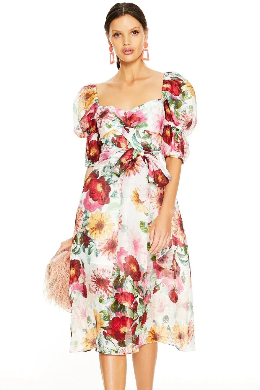 Talulah Garland Midi Floral Dress Print Size S  - Image 4