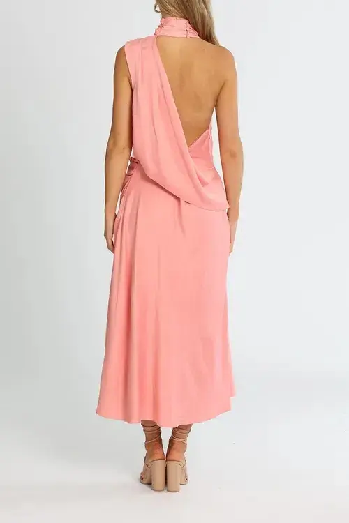 Misha Robbia Satin Dress Pink Size 8 for rent on The Volte - main image