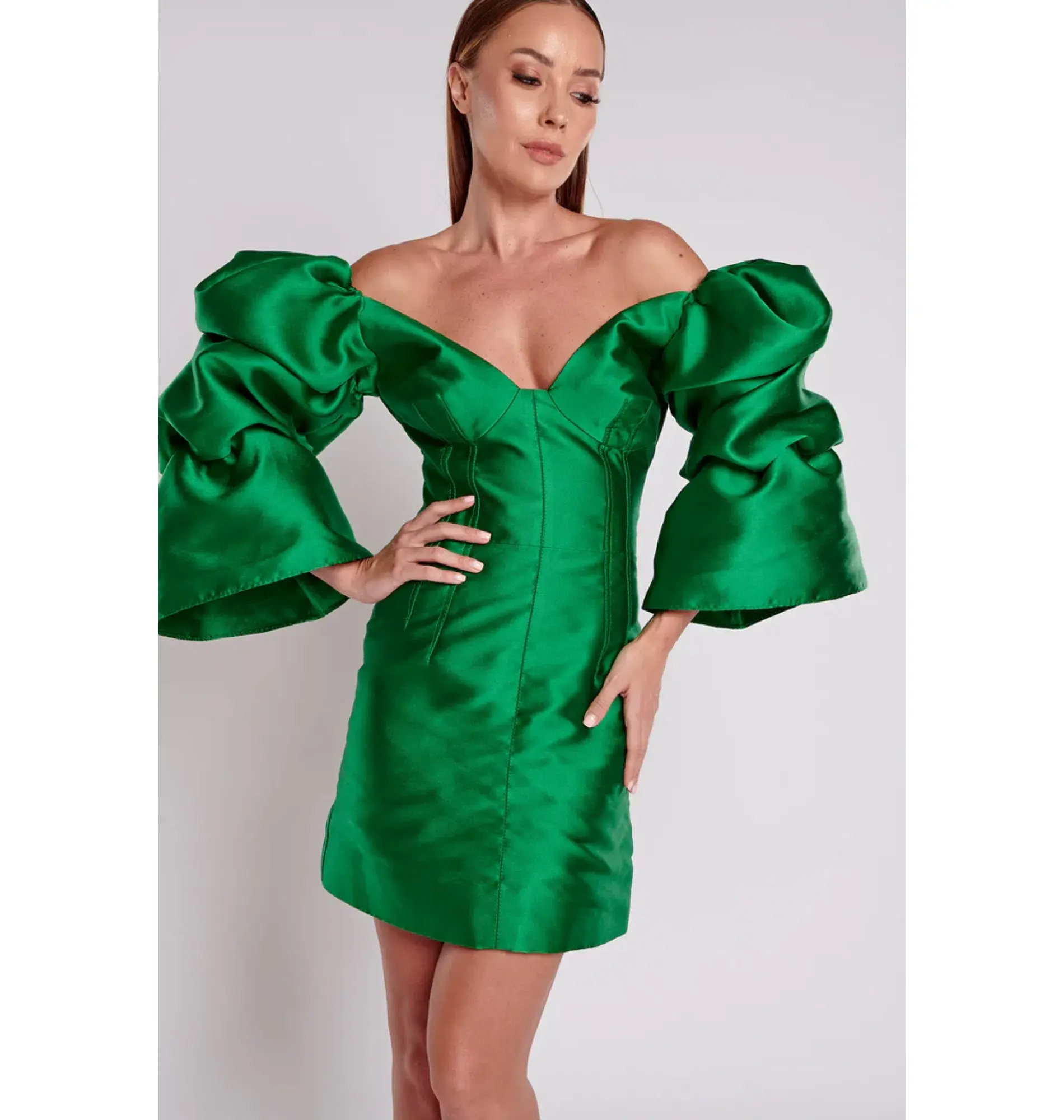 Khirzad Femme Solaro Mini Dress Green Size M / AU 10 - Image 2