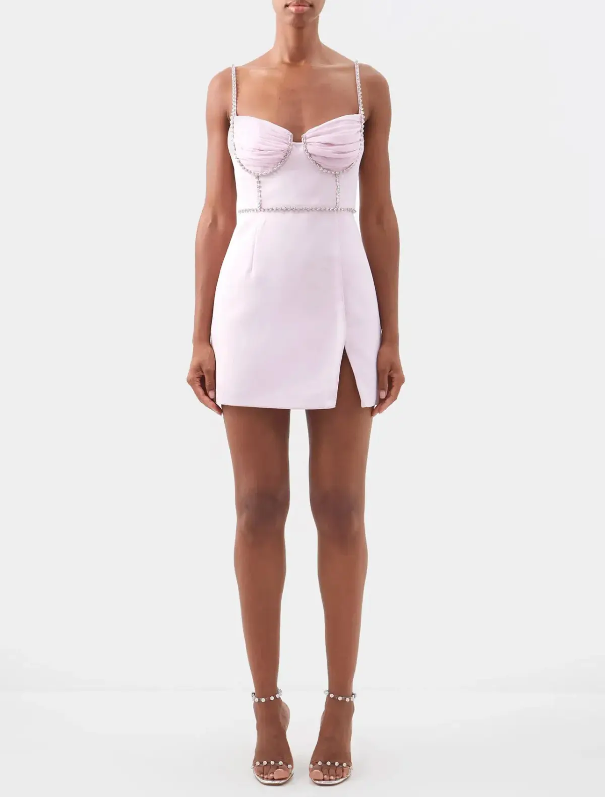 Self Portrait Chiffon And Crepe Mini Dress Pink Size M / AU 10 - Image 1