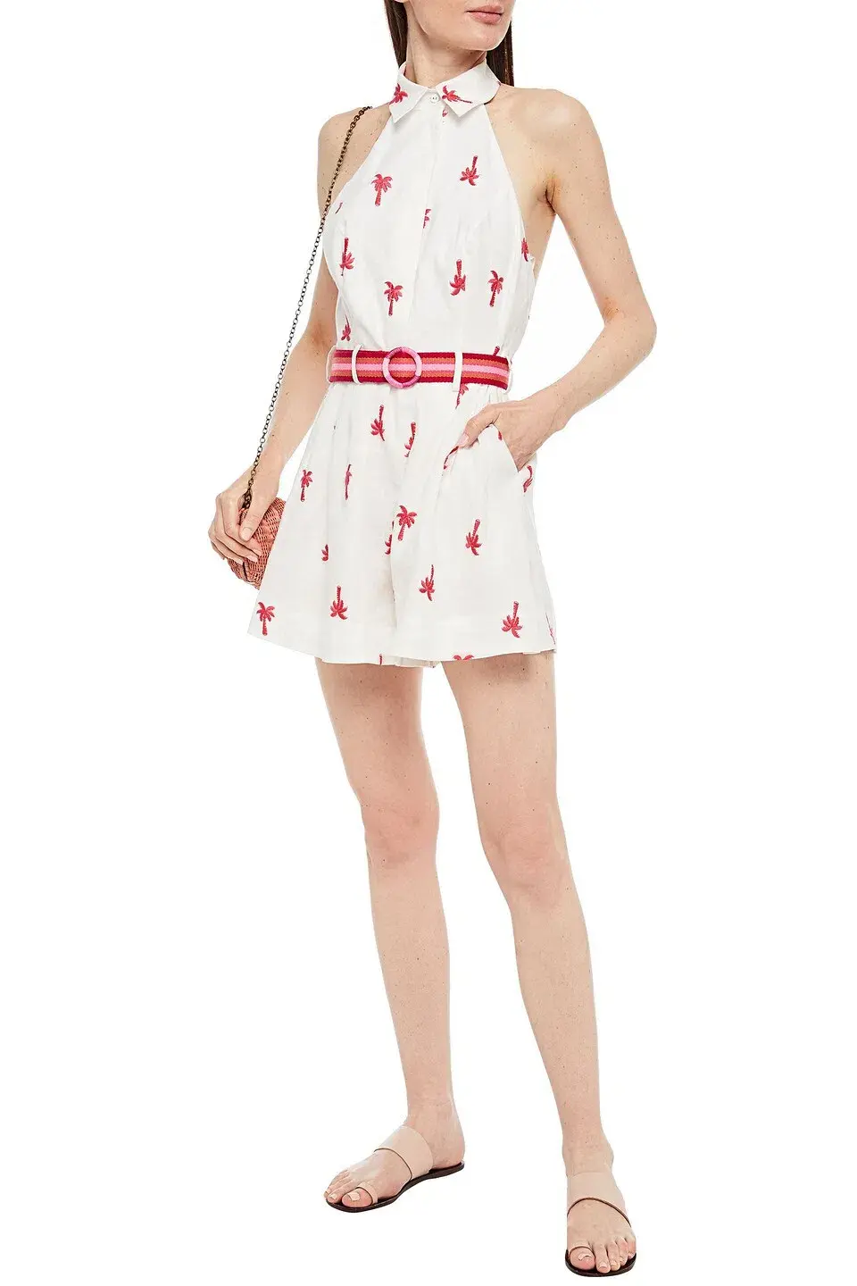 Zimmermann Fiesta Palm Halter Playsuit Pink Palm Size 2 / Au 12 - Image 1