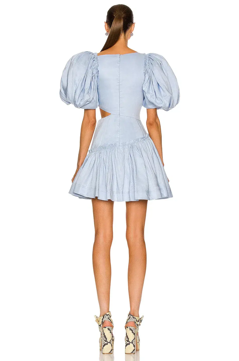 Aje Chateau Cut Out Mini Dress in Sky Blue Size 8 - Image 7