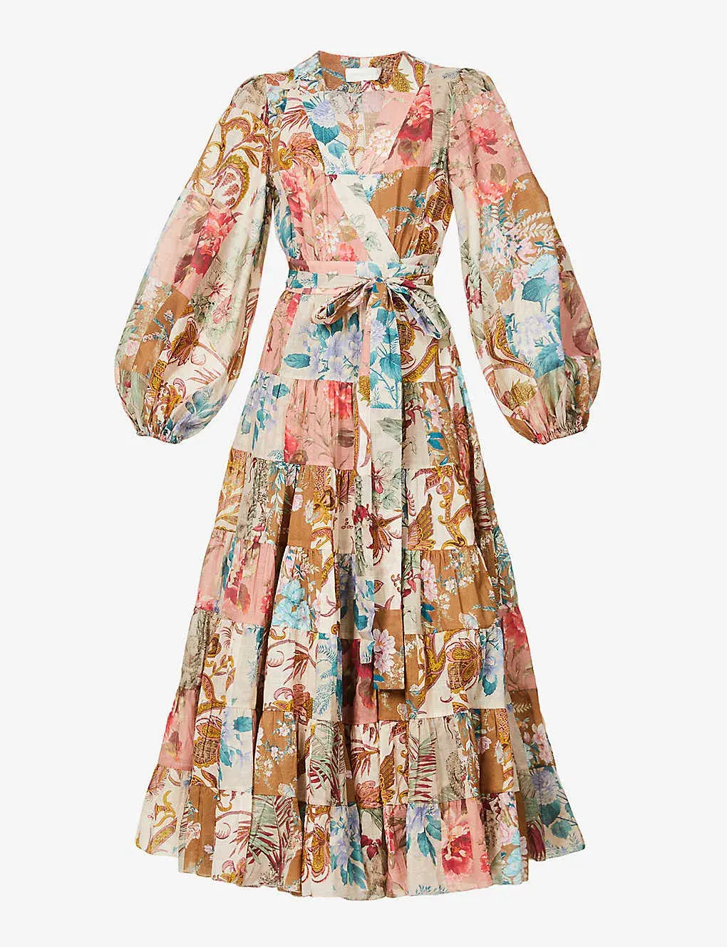 Zimmermann Cassia Tiered Floral Print Midi Dress Size 16 - Image 5