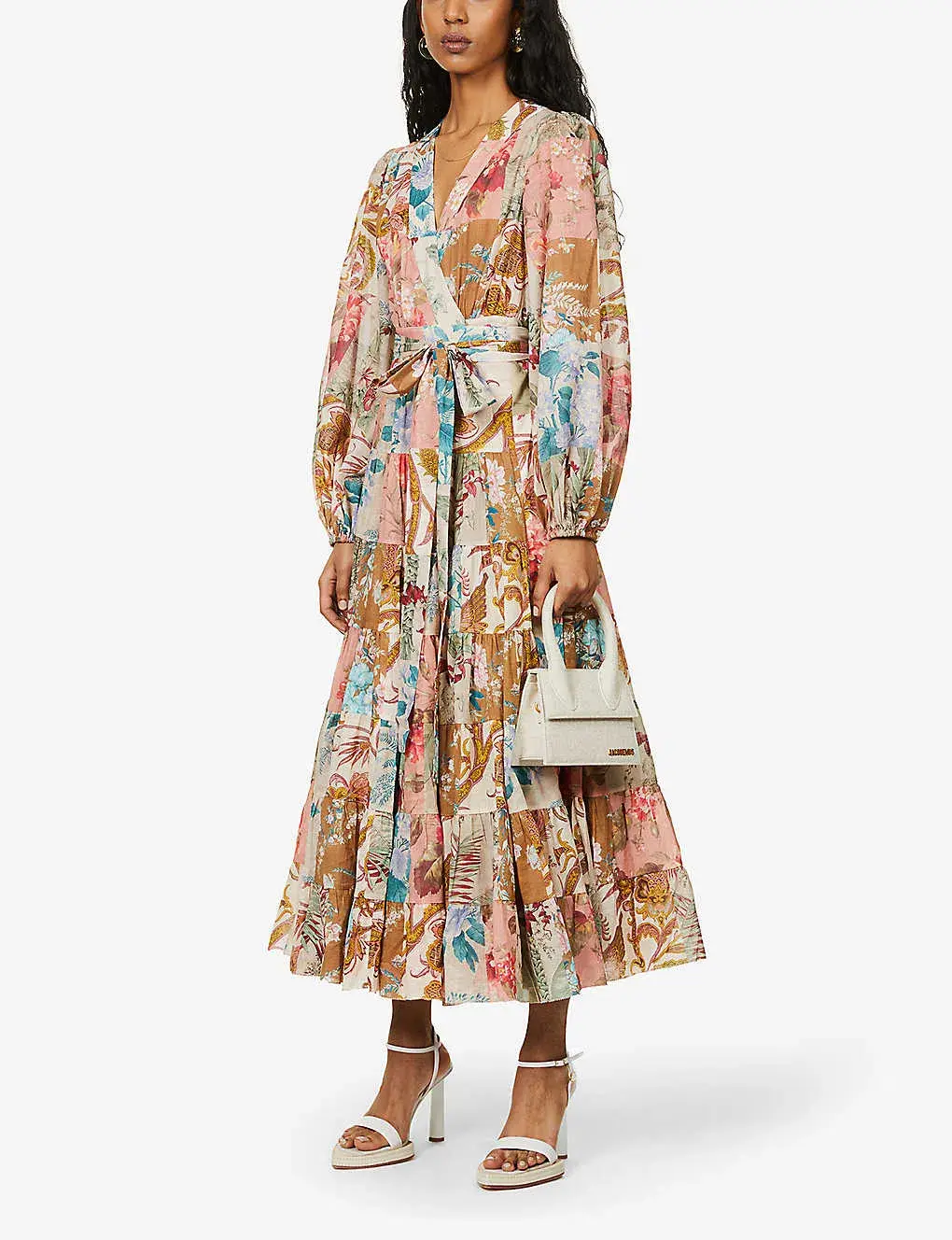 Zimmermann Cassia Tiered Floral Print Midi Dress Size 16 - Image 3