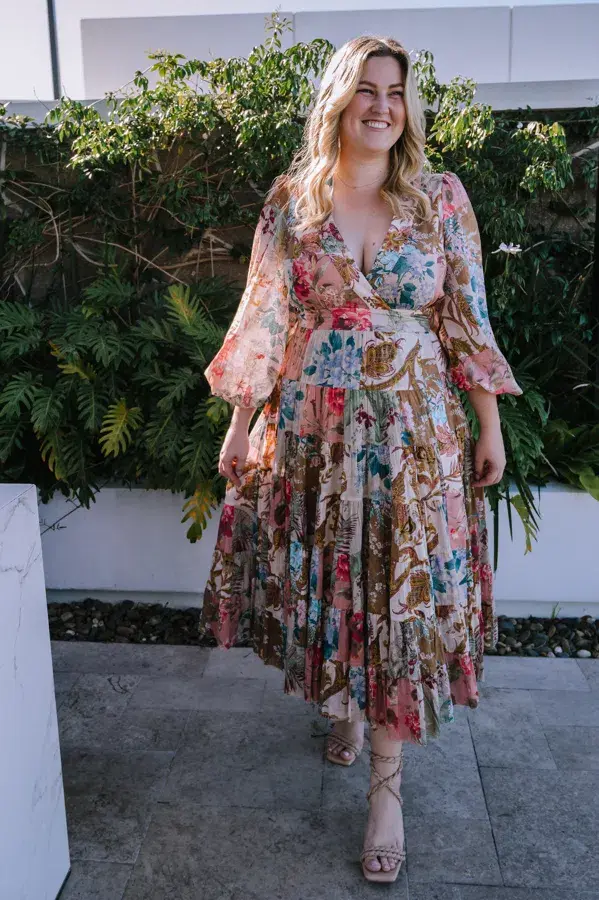 Zimmermann Cassia Tiered Floral Print Midi Dress Size 16 - Image 1