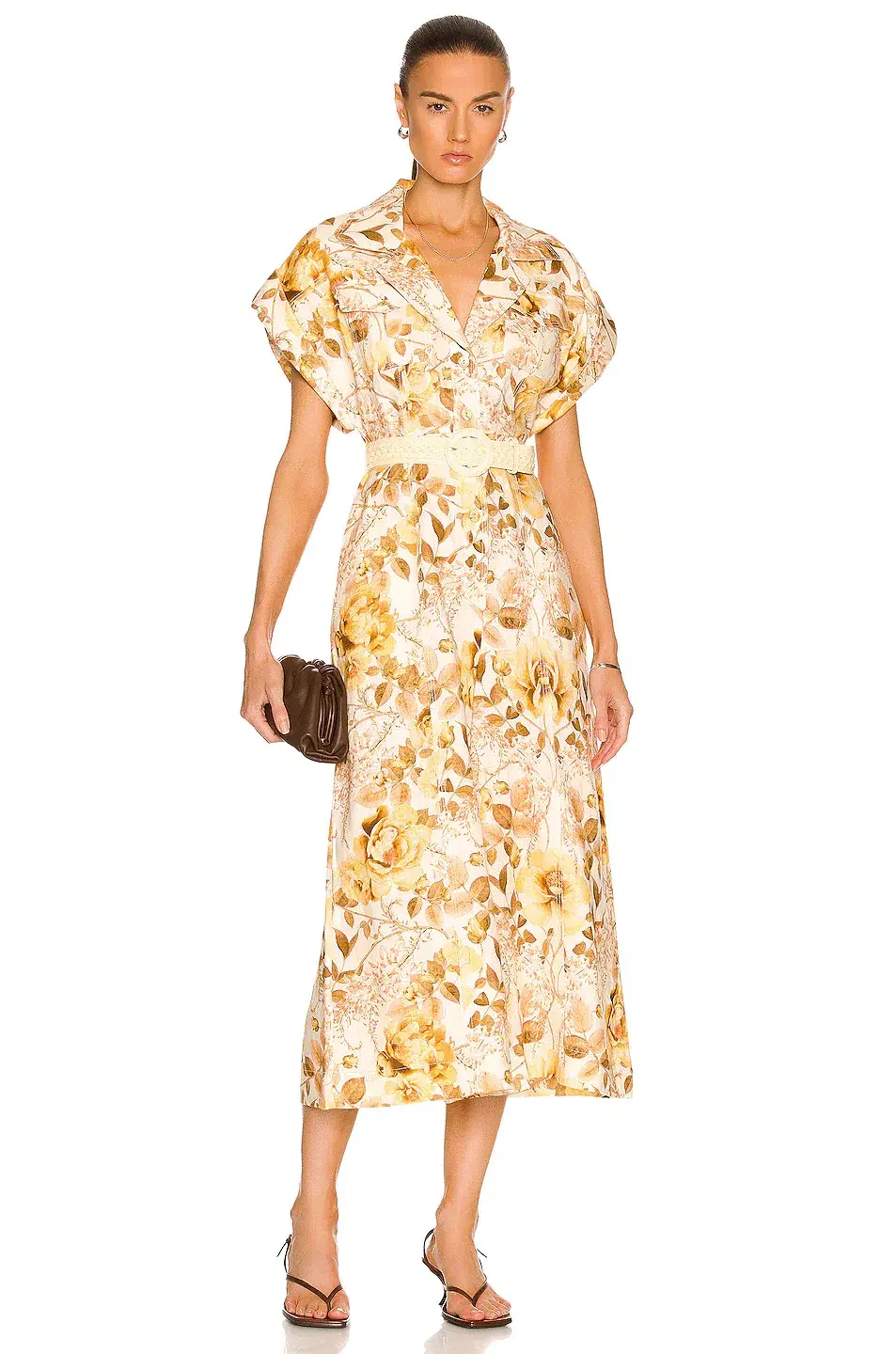 Zimmermann Rosa Roll Cuff Jumpsuit Print Size 16 - Image 3
