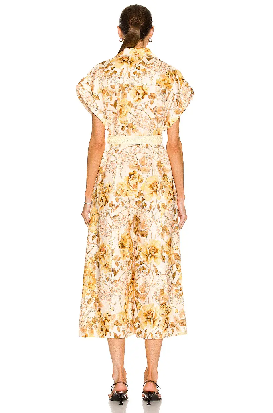 Zimmermann Rosa Roll Cuff Jumpsuit Print Size 16 for rent on The Volte - main image