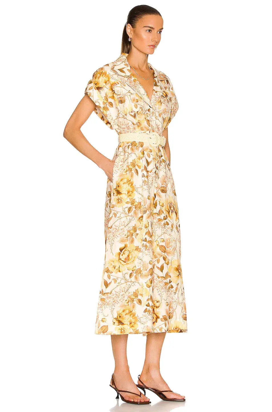 Zimmermann Rosa Roll Cuff Jumpsuit Print Size 16 for rent on The Volte - main image