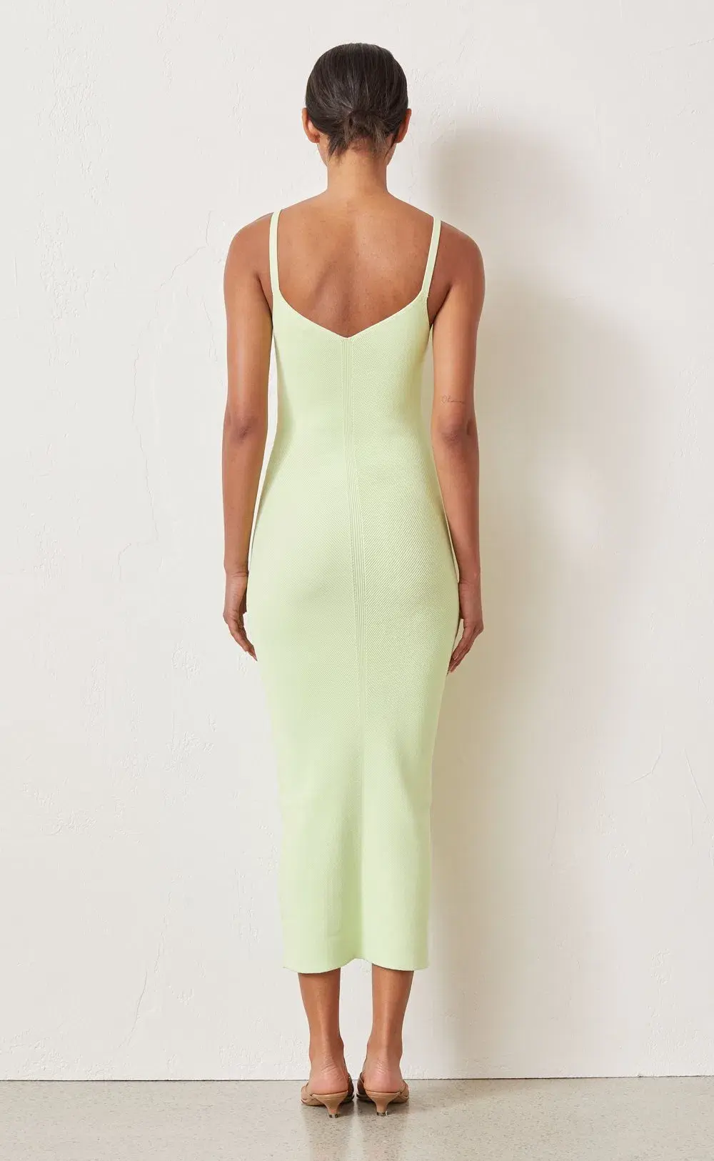 Bec & Bridge Citrus Club Knit Midi Dress Green Size 6 - Image 4