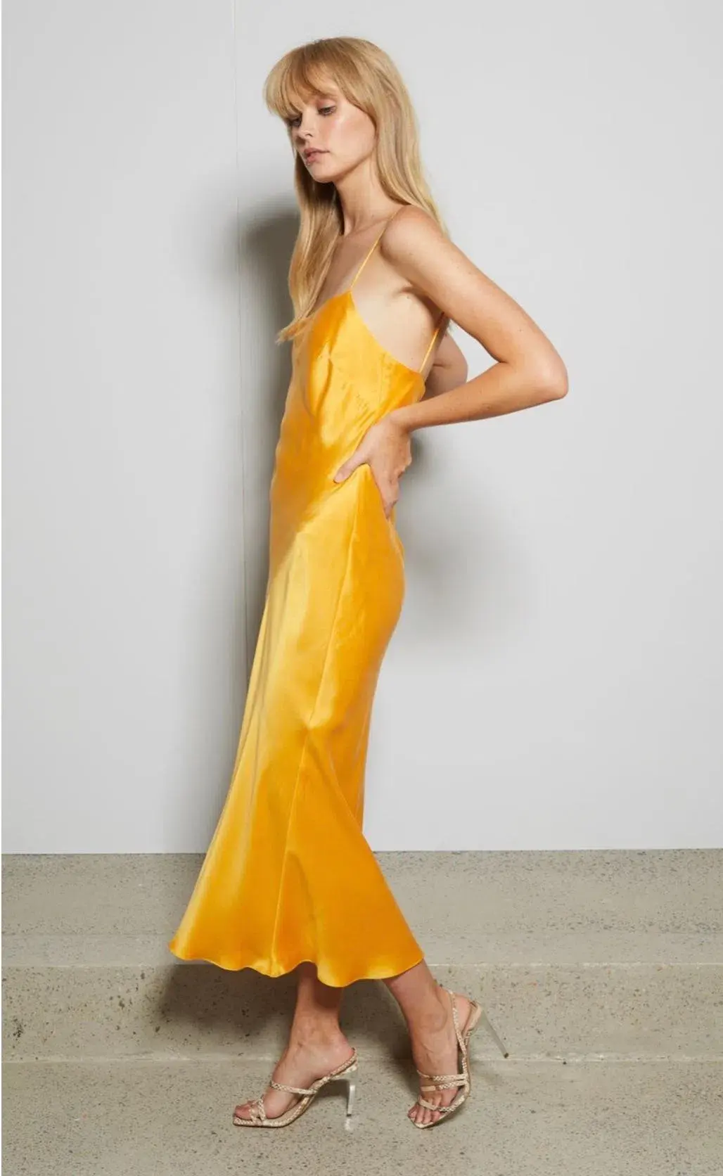 Bec & Bridge Classic Midi Dress Yellow Size 10 - Image 2